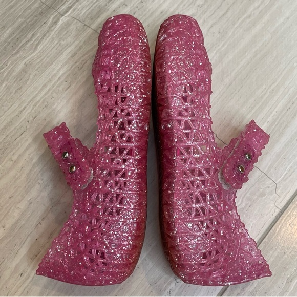 Mini Melissa Campana Mary Jane Toddler Flats Ballerinas 32995 with Box Glitter 9 - Picture 4 of 13